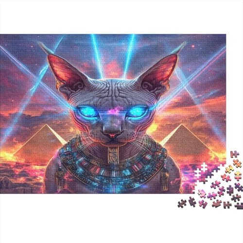 Sphinx-Katze 300 Teile Puzzle Spielzeug Geschenk Geschicklichkeitsspiel Familienspaß Impossible Puzzle 300pcs (40x28cm) von DVAPAHEVK