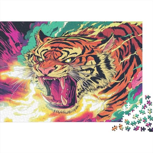 Tiger 300 Teile Puzzle Spielzeug Geschenk Geschicklichkeitsspiel Familienspaß Impossible Puzzle 300pcs (40x28cm) von DVAPAHEVK