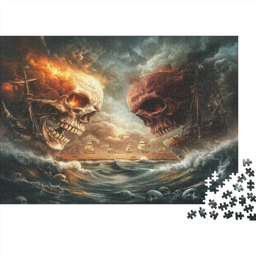 Totenkopf 300 Teile Puzzle Spielzeug Geschenk Geschicklichkeitsspiel Familienspaß 100% Recycelten Kartons 300pcs (40x28cm) von DVAPAHEVK