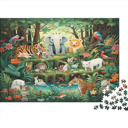 Waldtiere 500 Teile Puzzle Puzzle-Geschenk Kinder Lernspiel Familienspaß Impossible Puzzle 500pcs (52x38cm) von DVAPAHEVK