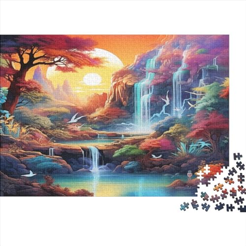 Wasserfall-Wunderland 1000 Teile Puzzle Puzzle Für Erwachsene Kinder Lernspiel Familienspaß 100% Recycelten Kartons 1000pcs (75x50cm) von DVAPAHEVK