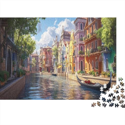 Wasserstadt Venedig 300 Teile Puzzle Puzzle-Geschenk Kinder Lernspiel Für Erwachsenen Ab 14 Jahren 100% Recycelten Kartons 300pcs (40x28cm) von DVAPAHEVK