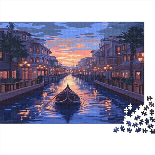 Wasserstadt Venedig 300 Teile Puzzle Spielzeug Geschenk Geschicklichkeitsspiel Familienspaß Impossible Puzzle 300pcs (40x28cm) von DVAPAHEVK