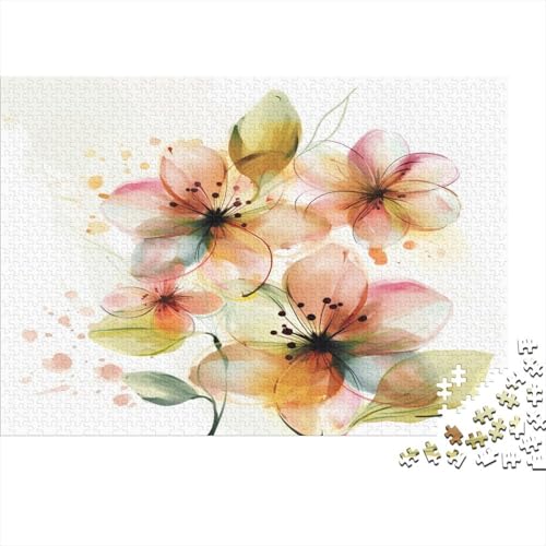 Watercolor Blumen 300 Teile Puzzle Puzzle Für Erwachsene Geschicklichkeitsspiel Familienspaß 100% Recycelten Kartons 300pcs (40x28cm) von DVAPAHEVK