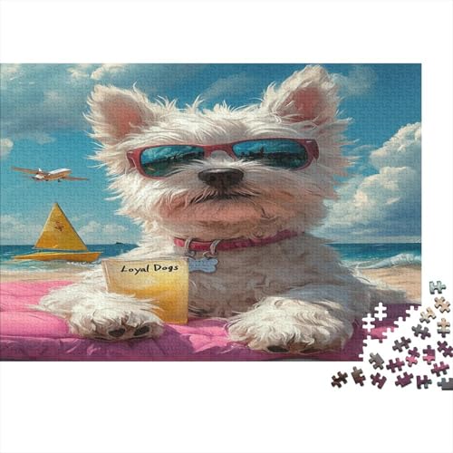 West Highland White Terrier 1000 Teile Puzzle Spielzeug Geschenk Geschicklichkeitsspiel Für Erwachsene Und Kinder Impossible Puzzle 1000pcs (75x50cm) von DVAPAHEVK