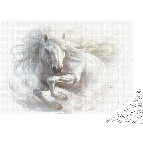 White Pferd 1000 Teile Puzzle Premium Quality Puzzle Geschicklichkeitsspiel Familienspaß 100% Recycelten Kartons 1000pcs (75x50cm) von DVAPAHEVK