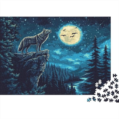 Wolf 300 Teile Puzzle Spielzeug Geschenk Geschicklichkeitsspiel Familienspaß 100% Recycelten Kartons 300pcs (40x28cm) von DVAPAHEVK