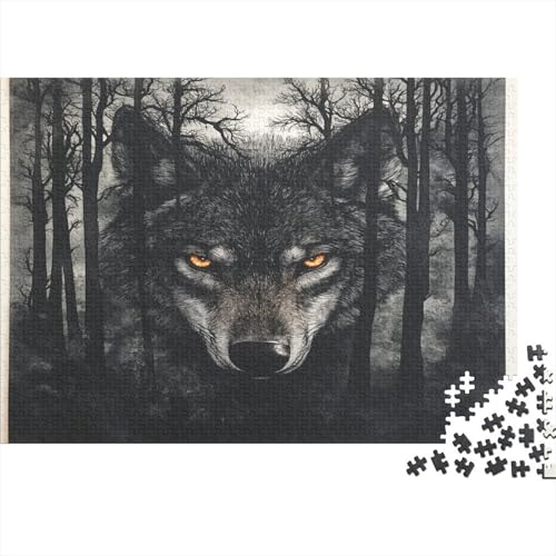 Wolf 300 Teile Puzzle Spielzeug Geschenk Kinder Lernspiel Familienspaß Impossible Puzzle 300pcs (40x28cm) von DVAPAHEVK