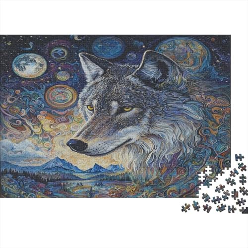 Wolf 500 Teile Puzzle Puzzle Für Erwachsene Familien-Puzzlespiel Familienspaß Impossible Puzzle 500pcs (52x38cm) von DVAPAHEVK