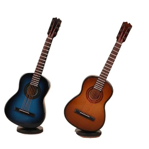 Mini Musikinstrument Dekor Auto-Ornament Miniatur-Gitarre Und Violine Musikinstrument Inneneinrichtung Ein Set(13cm) von DVCSDE