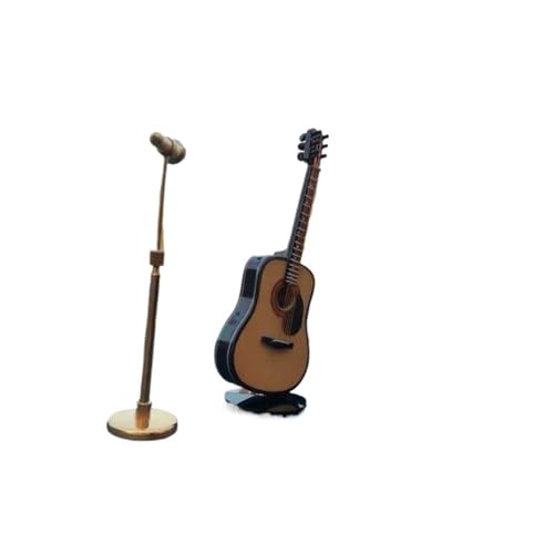 Mini Musikinstrument Dekor Auto-Ornament Miniatur-Gitarre Und Violine Musikinstrument Inneneinrichtung Ein Set(8+13cm) von DVCSDE