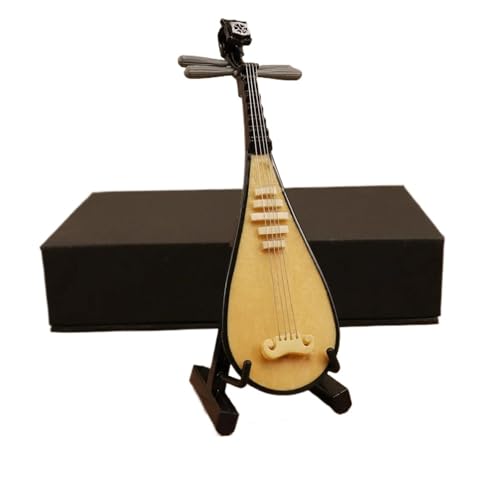 Mini Musikinstrument Dekor Miniatur-Pipa-Modell Mit Ständer Und Koffer Mini-Ornamente Für Traditionelle Chinesische Musikinstrumente(10cm) von DVCSDE