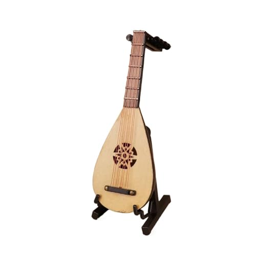 Mini Musikinstrument Dekor Miniatur-Pipa-Modell Mit Ständer Und Koffer Mini-Ornamente Für Traditionelle Chinesische Musikinstrumente(12cm) von DVCSDE