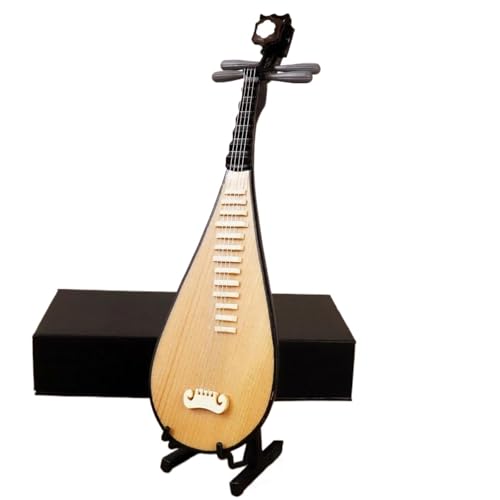 Mini Musikinstrument Dekor Miniatur-Pipa-Modell Mit Ständer Und Koffer Mini-Ornamente Für Traditionelle Chinesische Musikinstrumente(20cm) von DVCSDE