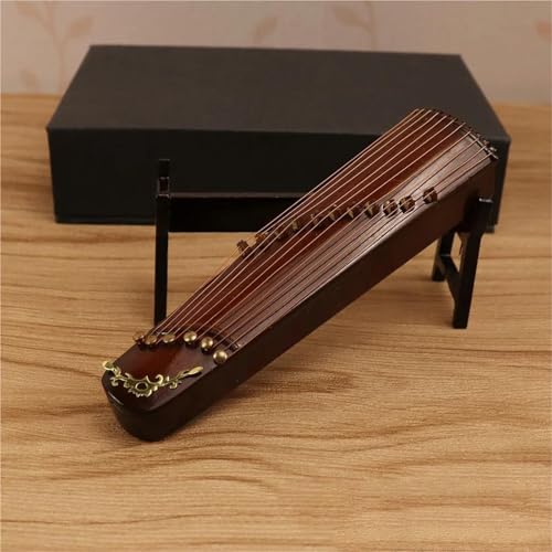 Mini Musikinstrument Dekor Miniatur-Pipa-Modell Mit Ständer Und Koffer Mini-Zither Mini-Ornamente Für Chinesische Traditionelle Musikinstrumente(F) von DVCSDE