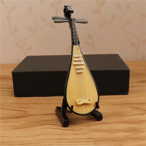 Mini Musikinstrument Dekor Miniatur-Pipa-Modell Mit Ständer Und Koffer Mini-Zither Mini-Ornamente Für Chinesische Traditionelle Musikinstrumente(K) von DVCSDE