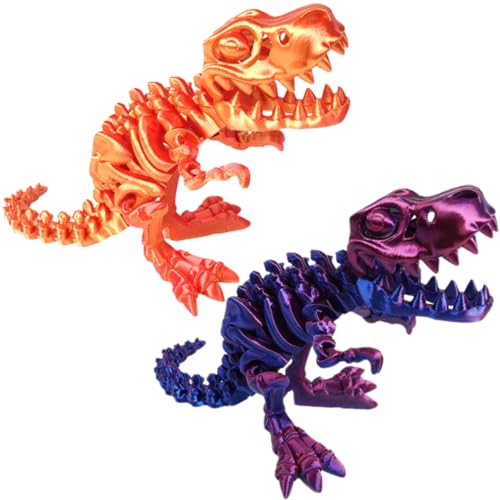 3D Gedrucktes Dinosaurier Skelett,2PCS bewegliche Dinosaurier Modelle Figur Flexible Gelenke Spielzeug ,Freistehende Sammlerfiguren Figuren Dinosaurier Spielzeug für Erwachsene und Kinder Model Toys von DVSWDMA