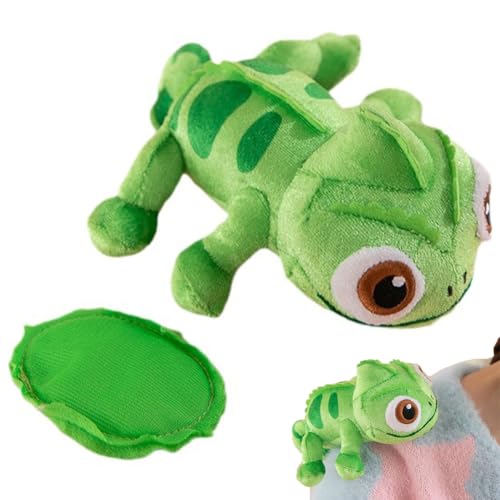 DVSWDMA Chamäleon Taggeckos Eidechse Shoulder Plüschpuppe Magnet Magnetisch, Kawaii Plüsch-Schulterkumpel, Schönes Tier niedliche und weiche Geschenke Plüsch, Eidechse für Kinder Spielzeug Grün von DVSWDMA