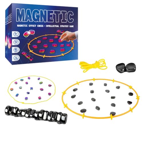 Magnetic Chess Game, Multiplayer Strategie Magnet Brettspiel mit Seil, Familienparty Reisespaßspiel für Kinder und Erwachsene, Weihnachten, Geburtstag Geschenk von DVSWDMA