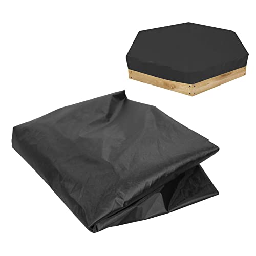 Waterproof Sandbox Cover | Dependable Outdoor Garden Sand Toys Storage and Protection | Ideal for Sandpits and Pools with Drawstring (Black) von DWENGWUN