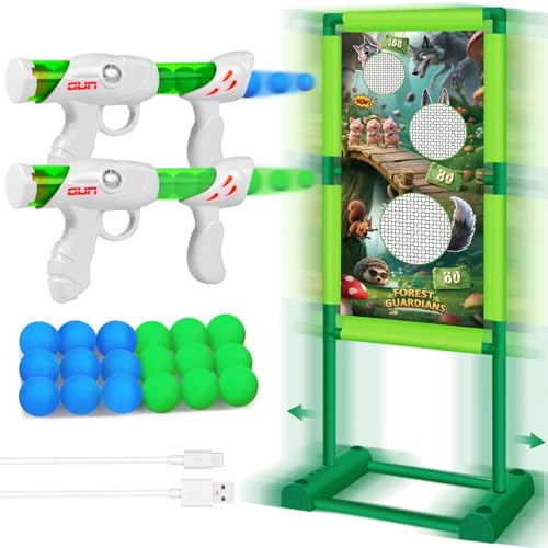 DX DA XIN Bewegliche Zielscheibe Set - Schießspiele für Kinder mit Bewegliches Ziel 2 Pcs Popper Pistole 18 Schaumball Spielzeug Kinder ab 5 6 7 8 9 Jahre Outdoor Spiele Geschenk für Junge DX DA XIN Bewegliche Zielscheibe Set - Schießspiele für Kinder mit Bewegliches Ziel 2 Pcs Popper Pistole 18 Schaumball Spielzeug Kinder ab 5 6 7 8 9 Jahre Outdoor Spiele Geschenk für Junge von DX DA XIN