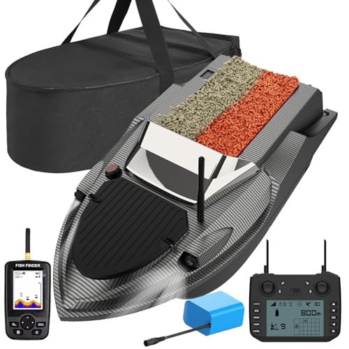 DYJD Fishing Bait Boat with GPS RC Boat 800m Distance GPS Positioning Automatic Cruise Remote Control Fishing Bait Boat RC Bait Boat for Carp Fishing (V080-Basic Version) von DYJD