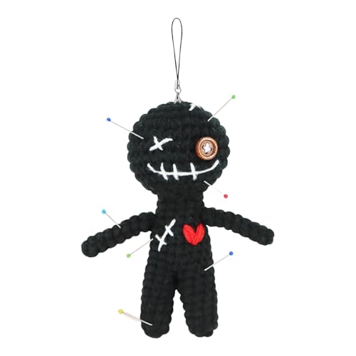 DYKeWei Lustige Geschenke für Freunde Kollegen Lustige kleine Voodoo-Puppen Häkelpuppen Häkelpuppen Kuscheltiere Schwarz Puppenzubehör 36 cm (Black, One Size) von DYKeWei