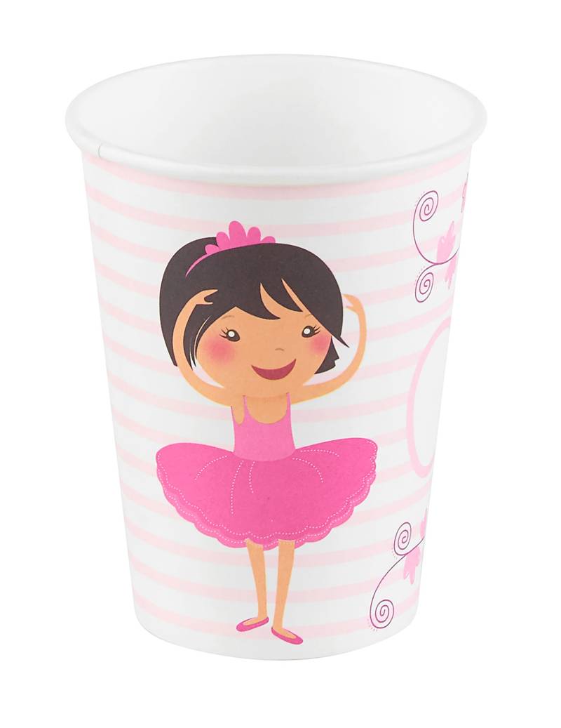 6 Pappbecher mit Ballerina-Motiv 25cl von DYNASTRIB