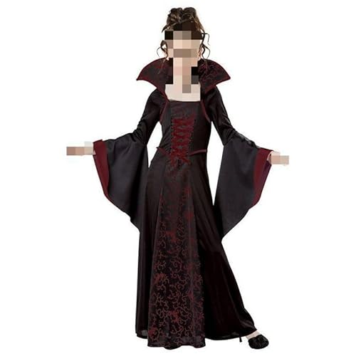 DYOUen Vampir Kostüm Mädchen Halloween Royal Vampire Costume Set Gotisch Prinzessin for Girls Dress Up Party, Role-Playing, Carnival Cosplay, Vampire-Themed Party (120CM) von DYOUen