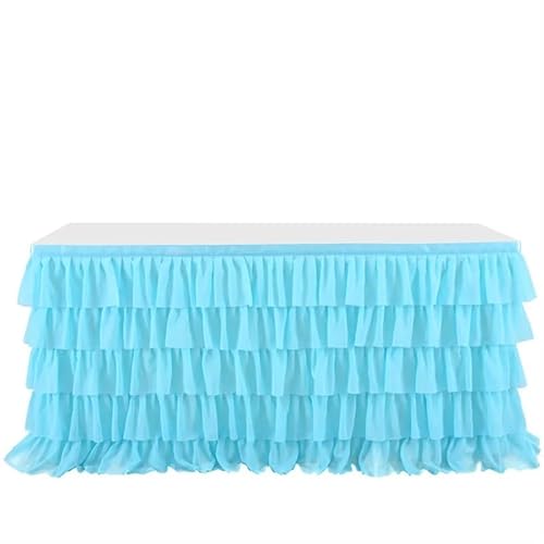 Atemberaubende rechteckige Tischdecke/Tischrock – perfekt for Feiern und Veranstaltungen.(Blue,9FT 77X275cm) von DYUES-SDOEMVIEN