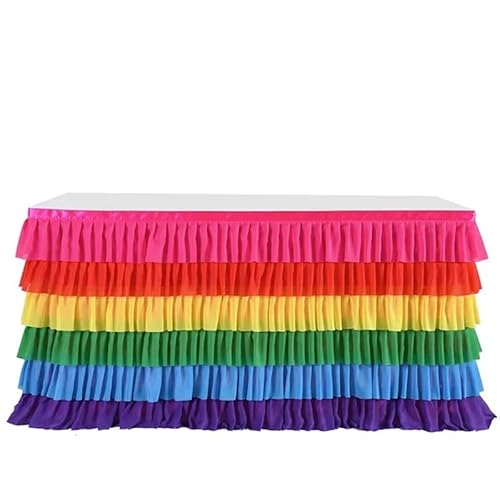 Atemberaubende rechteckige Tischdecke/Tischrock – perfekt for Feiern und Veranstaltungen.(Rainbow,6FT 77x183cm) von DYUES-SDOEMVIEN