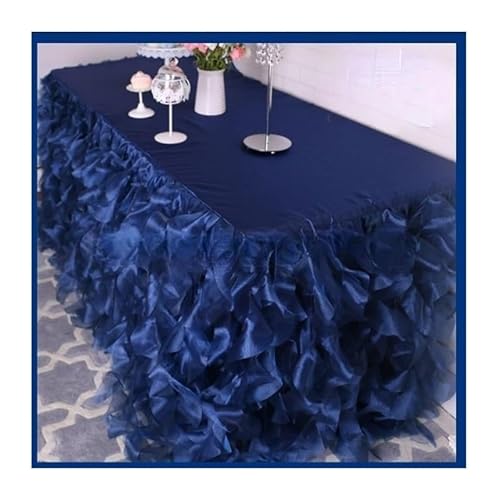 Rechteckiger, taillierter Tischrock mit Faltenrock, rechteckiger, flauschiger Tischrock, rechteckiger Tischrock, romantischer Rock, Tischrock, Strandparty-Tischrock, geeignet for Hochzeiten, Geburtsta von DYUES-SDOEMVIEN