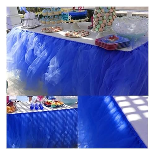 Rechteckiger, taillierter Tischrock mit Faltenrock, rechteckiger, flauschiger Tischrock, rechteckiger Tischrock, romantischer Rock, Tischrock, Strandparty-Tischrock, geeignet for Hochzeiten, Geburtsta von DYUES-SDOEMVIEN