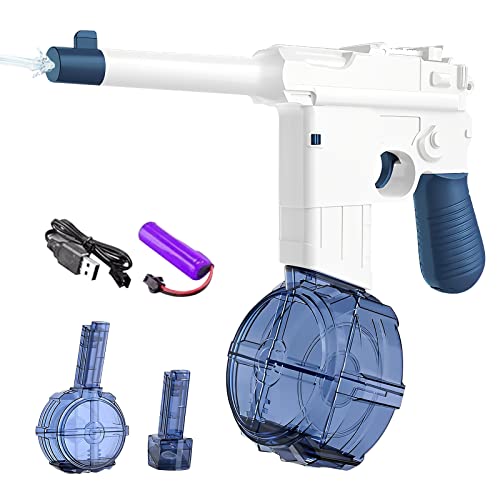 Automatische Wasserpistole Elektrisch mit 100ml+450ml Kapazität,33FT Lange Reichweite,Stärkste Wasserpistolen Super Water Soaker Guns für Kinder Erwachsene Sommer Outdoor Pool Wasser Kampf Spielzeug von DZAY