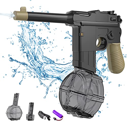 Automatische Wasserpistole Elektrisch mit 100ml+450ml Kapazität,33FT Lange Reichweite,Stärkste Wasserpistolen Super Water Soaker Guns für Kinder Erwachsene Sommer Outdoor Pool Wasser Kampf Spielzeug von DZAY