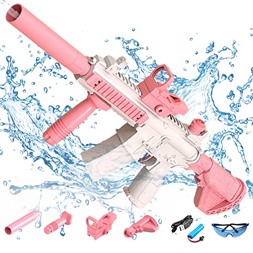 Elektrische Wasserpistole Sehr Stark Wassermaschinenpistole mit Wiederaufladbare Batterie Squirt Gun Wasser Spielzeug bis zu 20ft,Outdoor Water Gun Schießspiel für Erwachsene and Kinder von DZAY