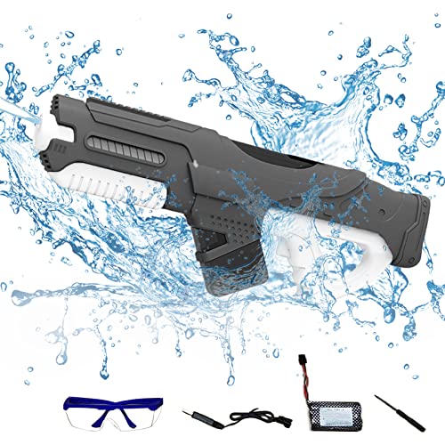 Elektrische Wasserpistole mit Saug Wasser Funktion Water Gun,Automatische Spritzpistolen Wasserdicht für Strand Schwimmbad im Freien Pistole (Grau), für Erwachsene,Kinder, unisex von DZAY