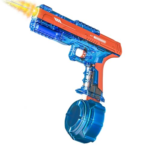 Elektrische Wasserpistole mit Blitz Licht Wassergewehr,Wasserpistole Elektrisch mit 750 CC Wasser Pistole,Automatische Wasserpistole Starker Strahl Bis zu 32FT Water Pistol Spielzeug (Orange) von DZAY