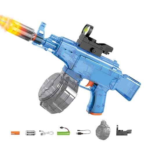 Elektrische Wasserpistole mit Coole Lichter Spielzeug Wasser Pistole,Automatische Wasserpistole Erwachsene und Kinder,Wasserpistole Elektrisch mit Wiederaufladbarer Batterie Water Gun (Blau) von DZAY