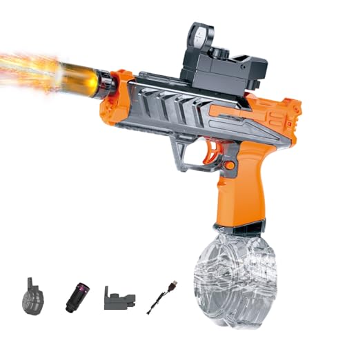 Elektrische Wasserpistole mit Licht Wasser Pistole,Electric Water Gun mit Induktions Licht Emittierend Wasserpistolen,475ml Wassertank,26-32Ft Strecke Wasserspritzpistole für Kinder Alter 6+ (Orange) von DZAY