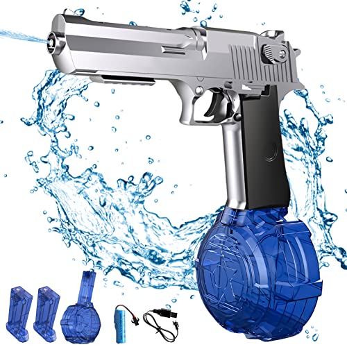 Elektrische Wasserpistole Spielzeug mit großer Reichweite EIN-Knopf Automatische Super 434CC+116CC Wasserspritzpistole,Super Revolver Elektrisch Wasserpistolen Wasserspritze Spritzpistole von DZAY