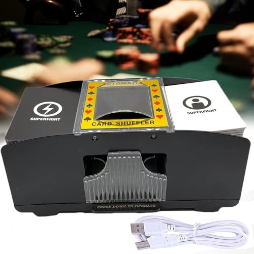 Dacefloy Automatische Karten Shuffler Spielkarte Shuffling Maschine USB/batteriebetriebenes Werkzeug für UNO, Texas Hold'em, Heimkartenspiele, Blackjack, elektrisches Casino Poker von Dacefloy