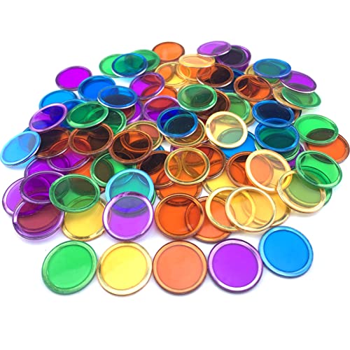 Dacefloy Magnetisches Bingo-Set – 100 Stück, mehrfarbige Metallring-Chips, Kunststoff-Poker-Spielsteine, Marker, Mathematikzählung, Wissenschaftsforschung, STEM-Kit, Familienspielabende von Dacefloy