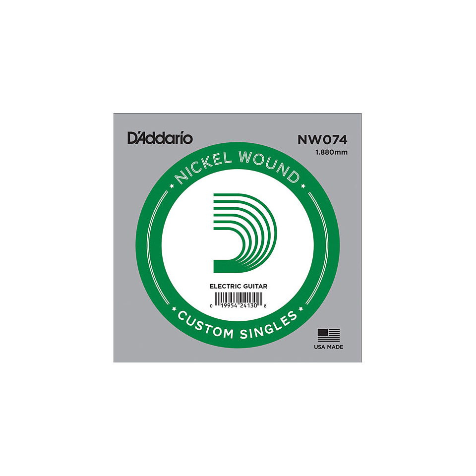 D&#39;Addario NW074 Nickel Wound Einzelsaite E-Gitarre von Daddario