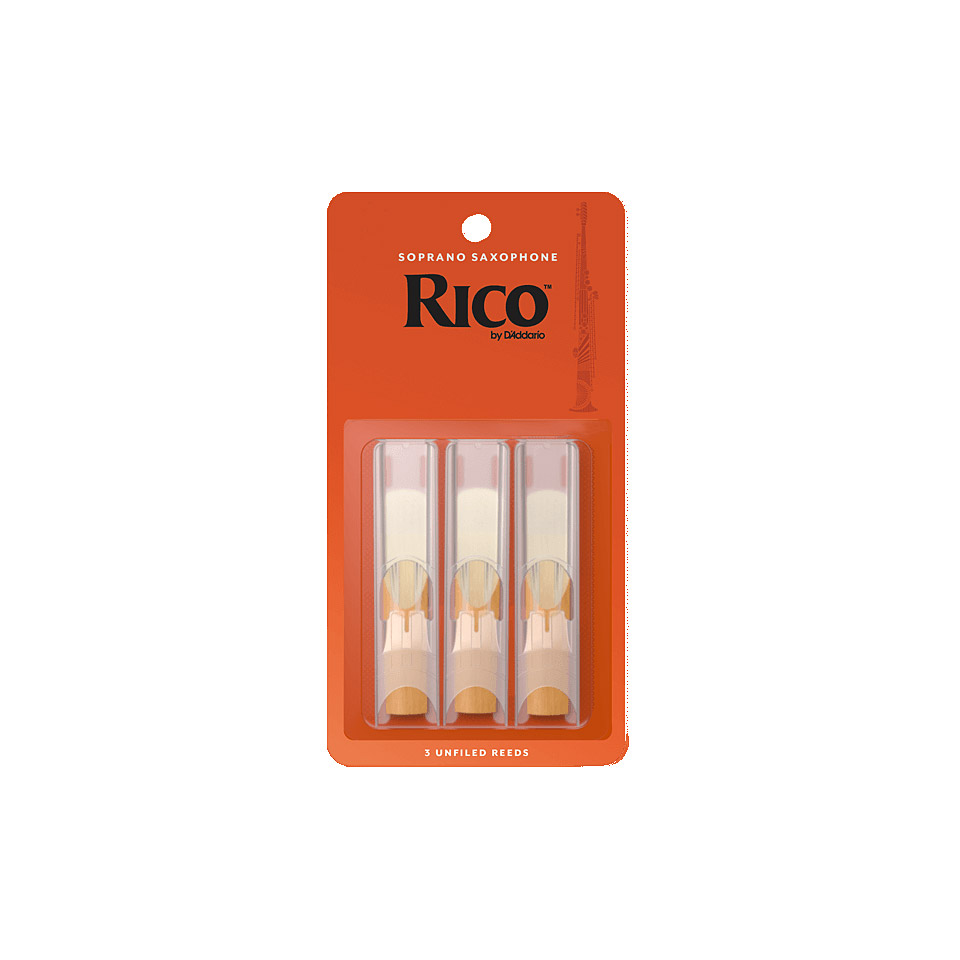 D&#39;Addario Rico Soprano Sax 1,5 3-Pack Blätter von Daddario