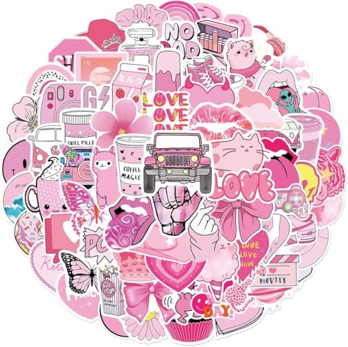 Dagmar Aesthetic Rosa Sticker 100 Stück,Wasserfest Aufkleber für Laptop Scrapbooking Journaling Handy Skateboard Notebook MacBook Gitarre, Trendy Vinyl Vsco Stickers Dagmar Aesthetic Rosa Sticker 100 Stück,Wasserfest Aufkleber für Laptop Scrapbooking Journaling Handy Skateboard Notebook MacBook Gitarre, Trendy Vinyl Vsco Stickers von Dagmar