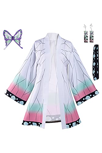 Daiendi Shinobu Kocho Cosplay Kostüm Demon Hashira Anime Costume Kimono Mantel Halloween Karneval L von Daiendi