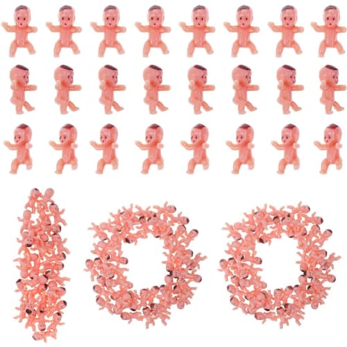 Daijianbin 100 Stück Mini-Plastikbabys, Kleine Plastikbabys, Kleine Babykönig-Kuchenbabys für Eiswürfel, Babyparty-Spiel von Daijianbin