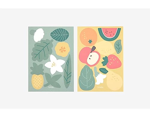 Dailylike Aufkleber aus Papier, Obst, verschiedene Formen und Designs, 12 x 17 cm. von Dailylike