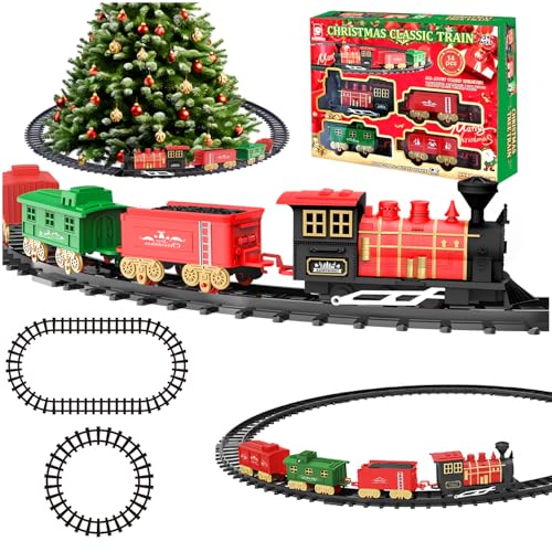 Daity Elektrischer Weihnachtszug Set Leiser und langlebiger Zug Kinder elektrisch Zug um den Weihnachtsbaum Dekoration geeignet für Kinder von Daity